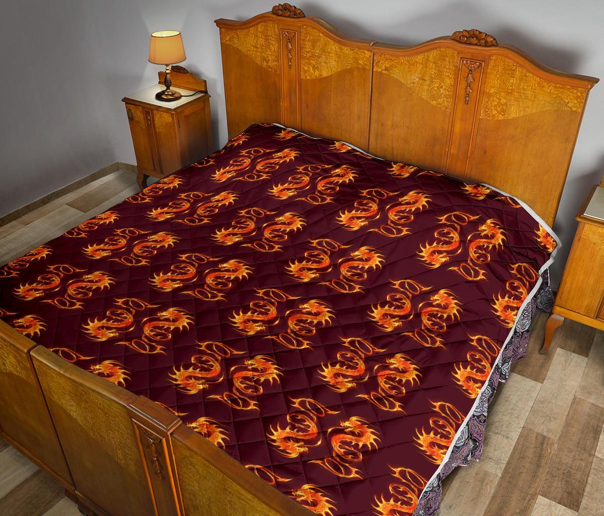 Dragons Fire Design Premium Quilt-JTAMIGO.COM