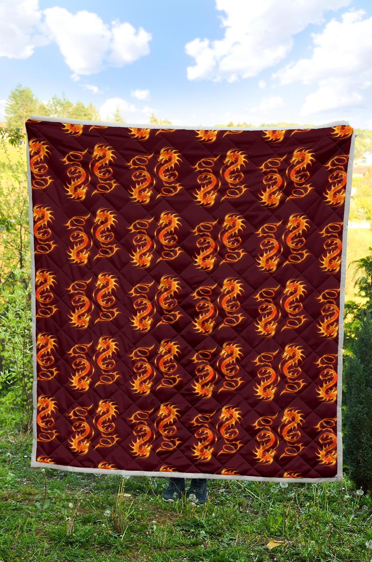 Dragons Fire Design Premium Quilt-JTAMIGO.COM