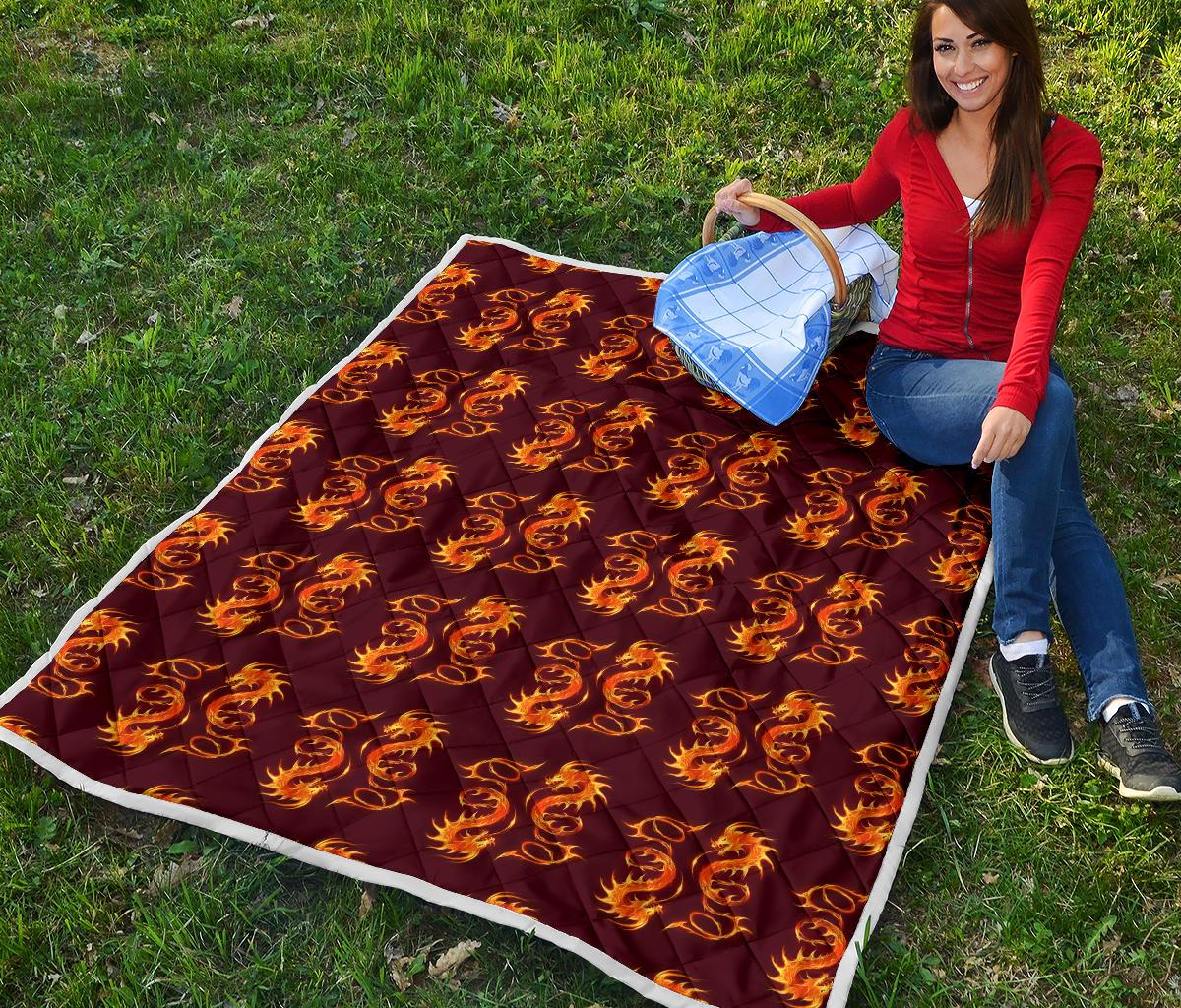 Dragons Fire Design Premium Quilt-JTAMIGO.COM