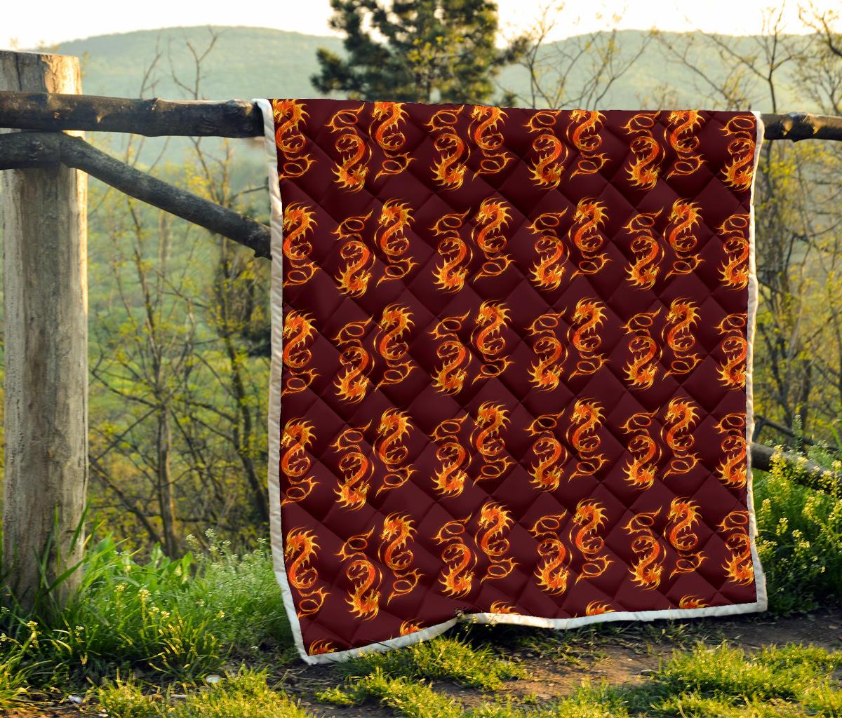 Dragons Fire Design Premium Quilt-JTAMIGO.COM