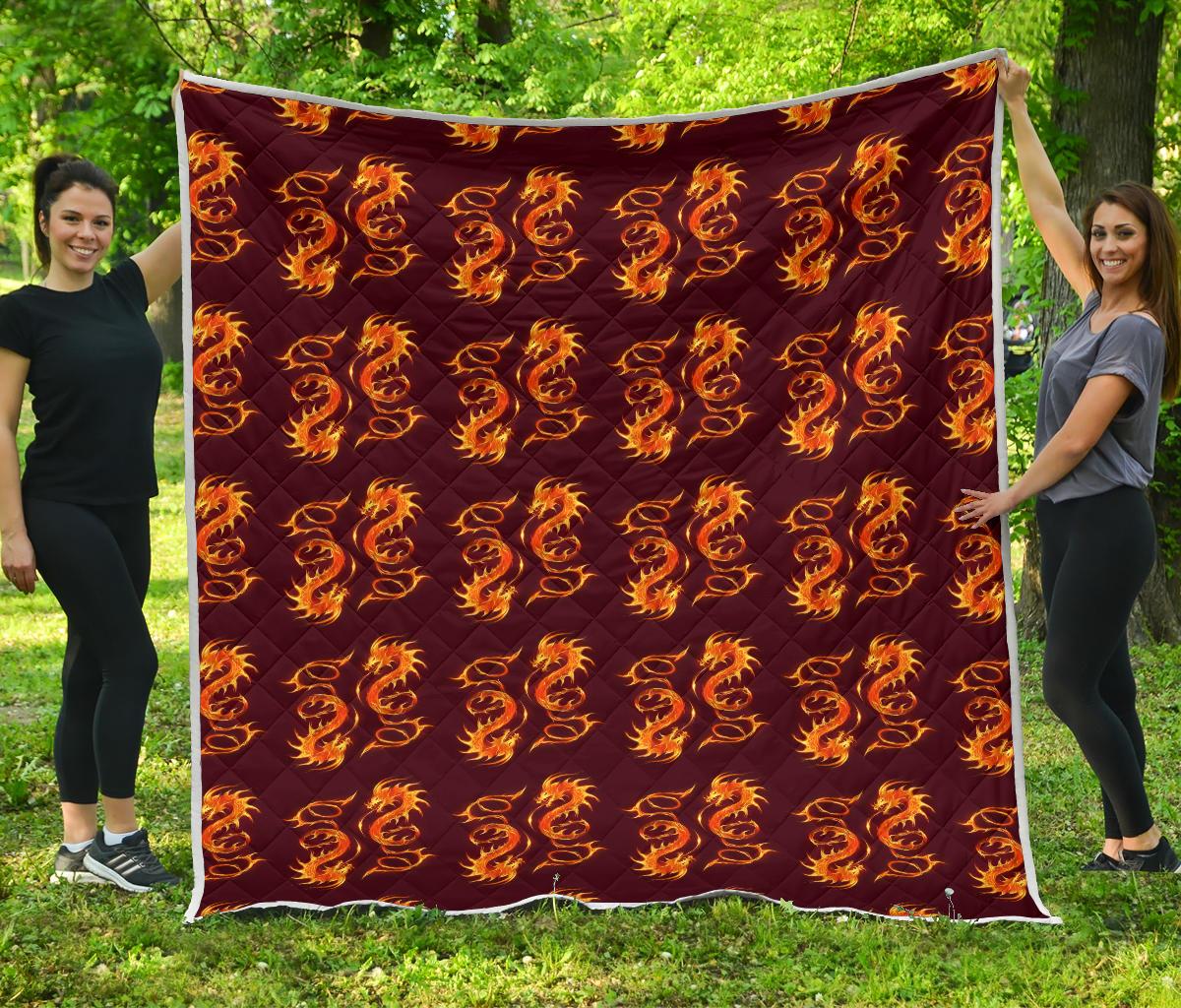 Dragons Fire Design Premium Quilt-JTAMIGO.COM