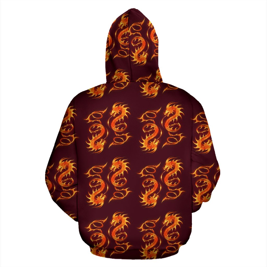 Dragons Fire Design Pullover Hoodie