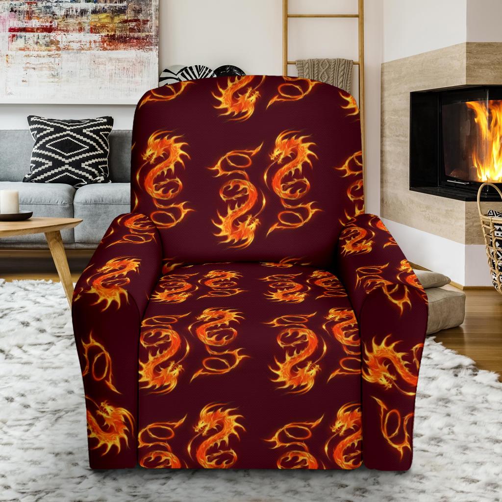 Dragons Fire Design Single Sofa Slipcover -JTAMIGO.COM