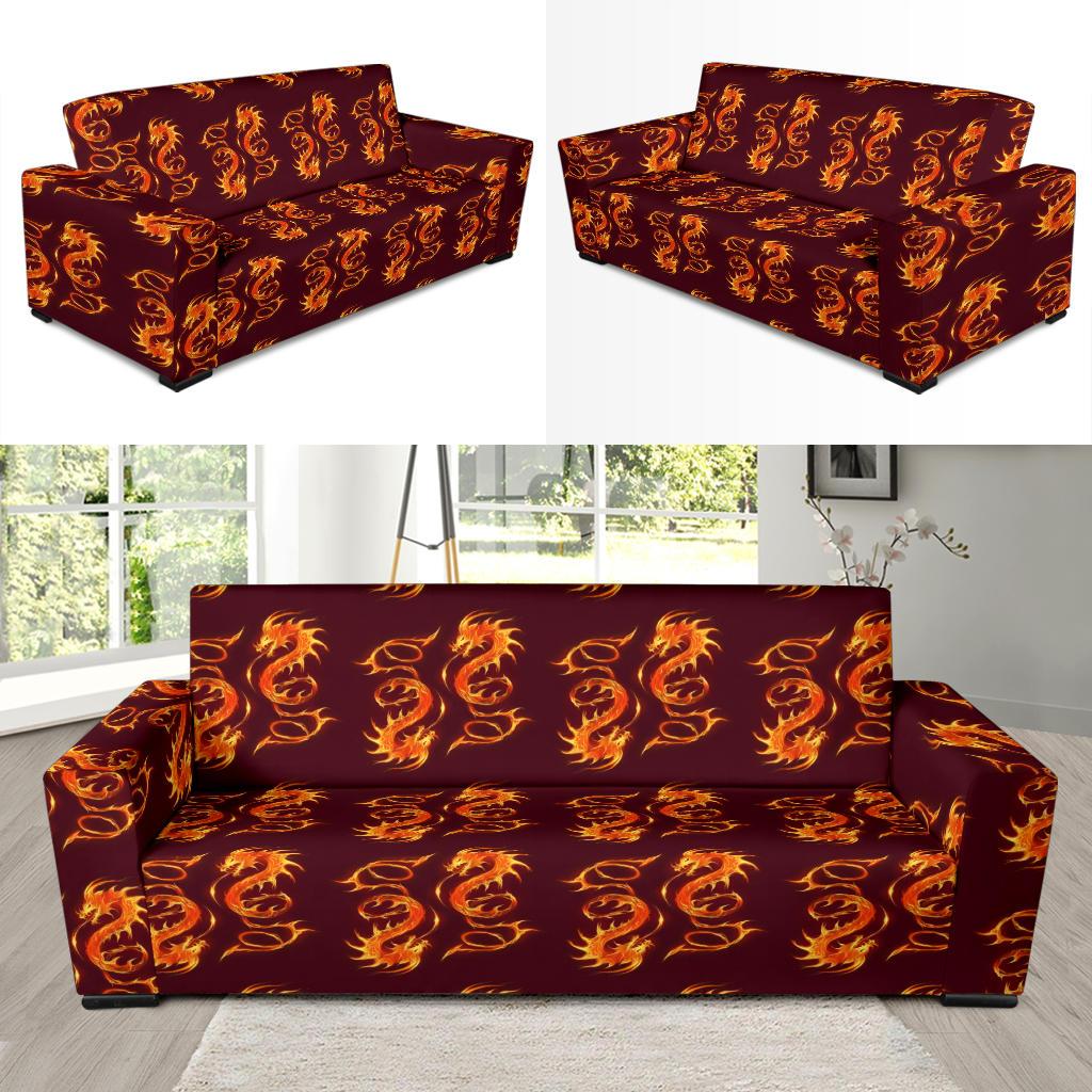 Dragons Fire Design Sofa Slipcover-JTAMIGO.COM