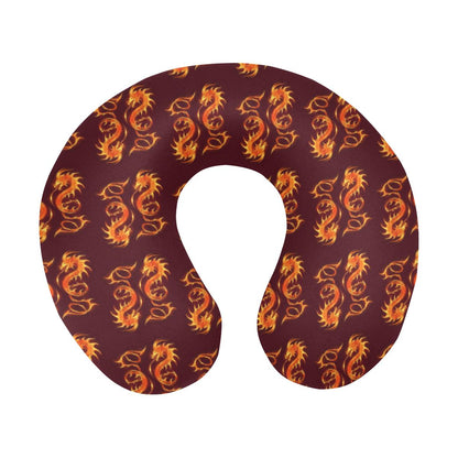 Dragons Fire Design U-Shaped Travel Neck Pillow-JTAMIGO.COM