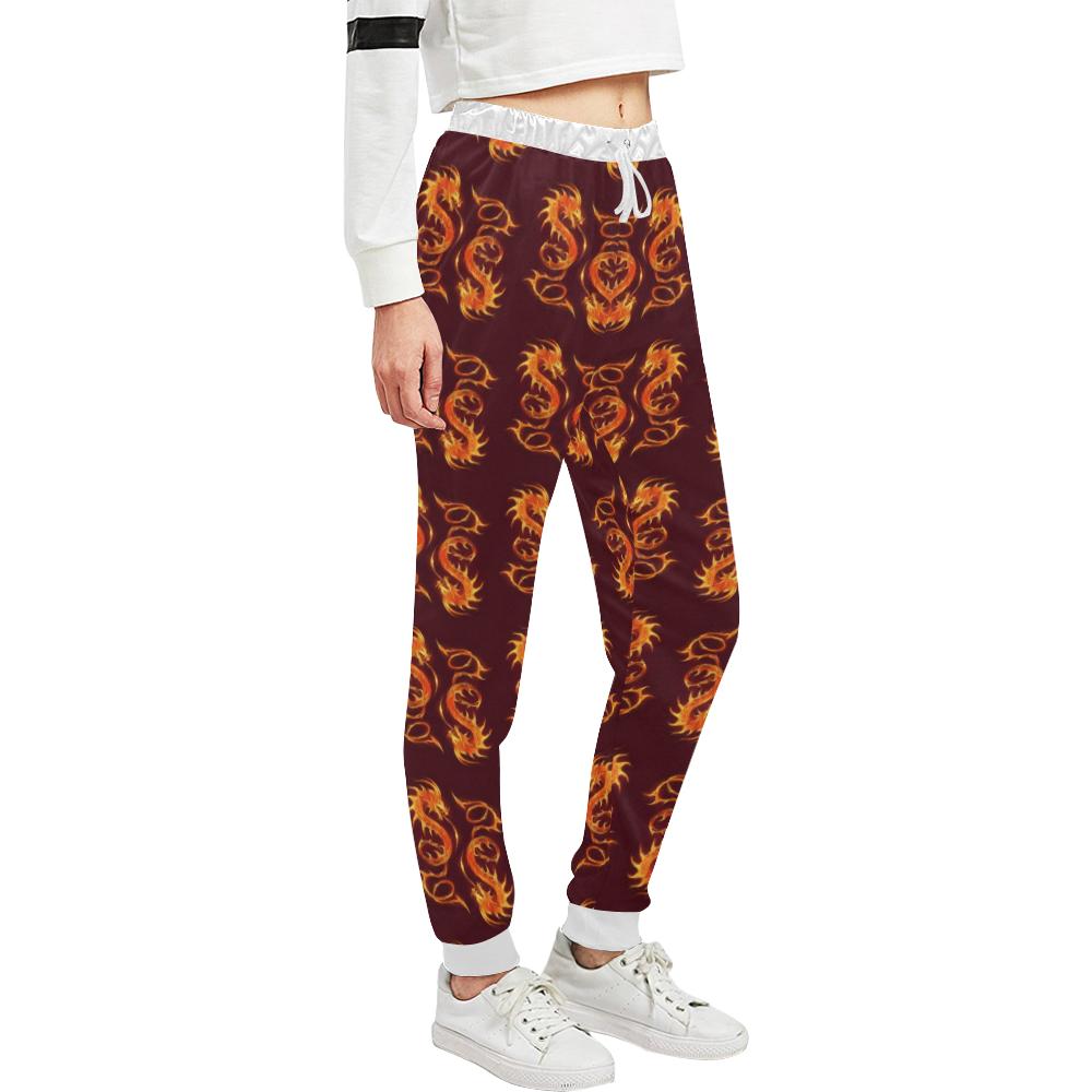 Dragons Fire Design Unisex Casual Sweatpants (Model L11)-JTAMIGO.COM