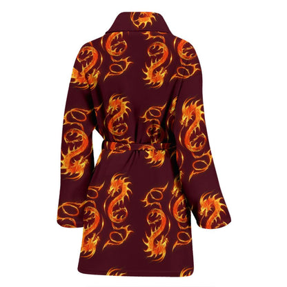 Dragons Fire Design Women Bath Robe-JTAMIGO.COM