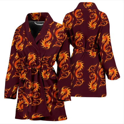 Dragons Fire Design Women Bath Robe-JTAMIGO.COM