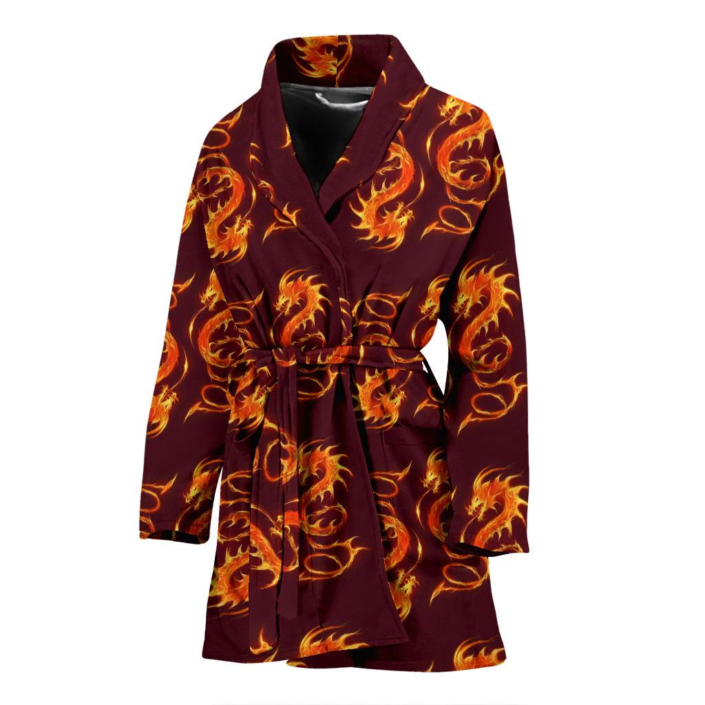 Dragons Fire Design Women Bath Robe-JTAMIGO.COM