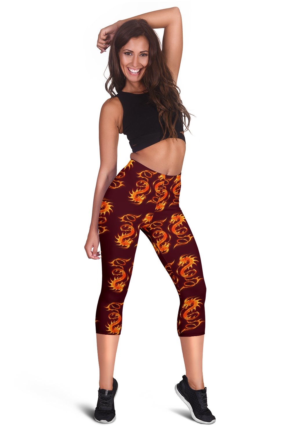Dragons Fire Design Women Capris