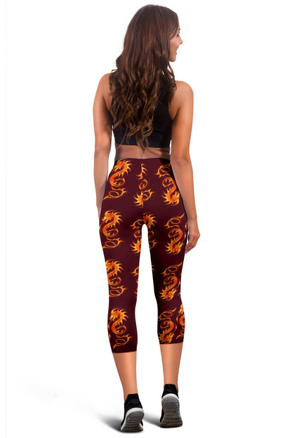 Dragons Fire Design Women Capris