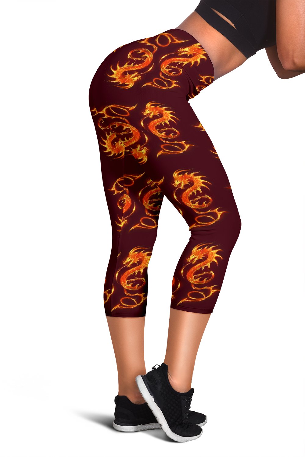 Dragons Fire Design Women Capris