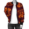 Dragons Fire Design Women Casual Bomber Jacket