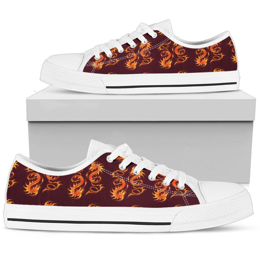 Dragons Fire Design Women Low Top Shoes