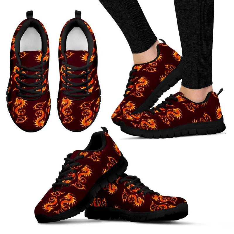 Dragons Fire Design Women Sneakers Shoes