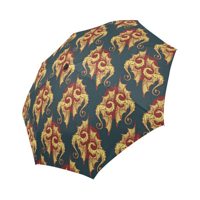 Dragons Gold Design Pattern Automatic Foldable Umbrella