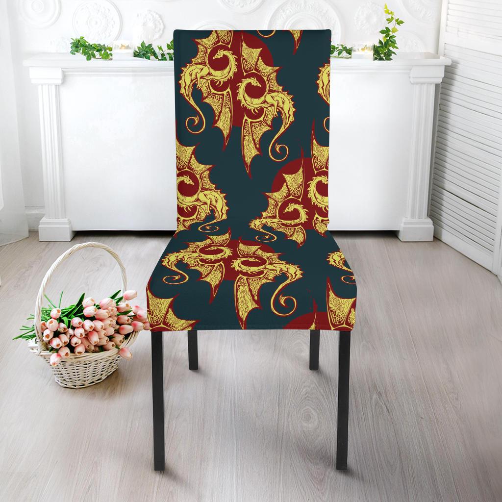 Dragons Gold Design Pattern Dinning Chair Slipper-JTAMIGO.COM