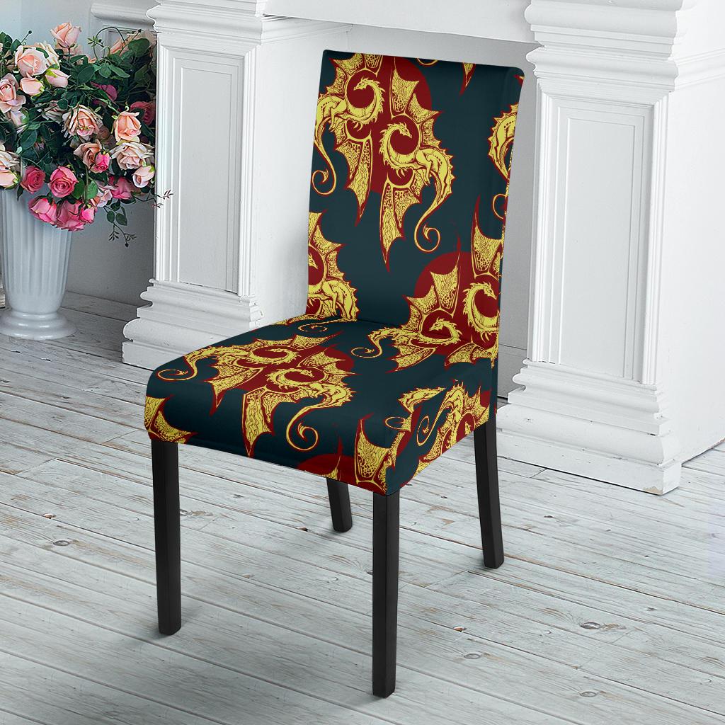 Dragons Gold Design Pattern Dinning Chair Slipper-JTAMIGO.COM
