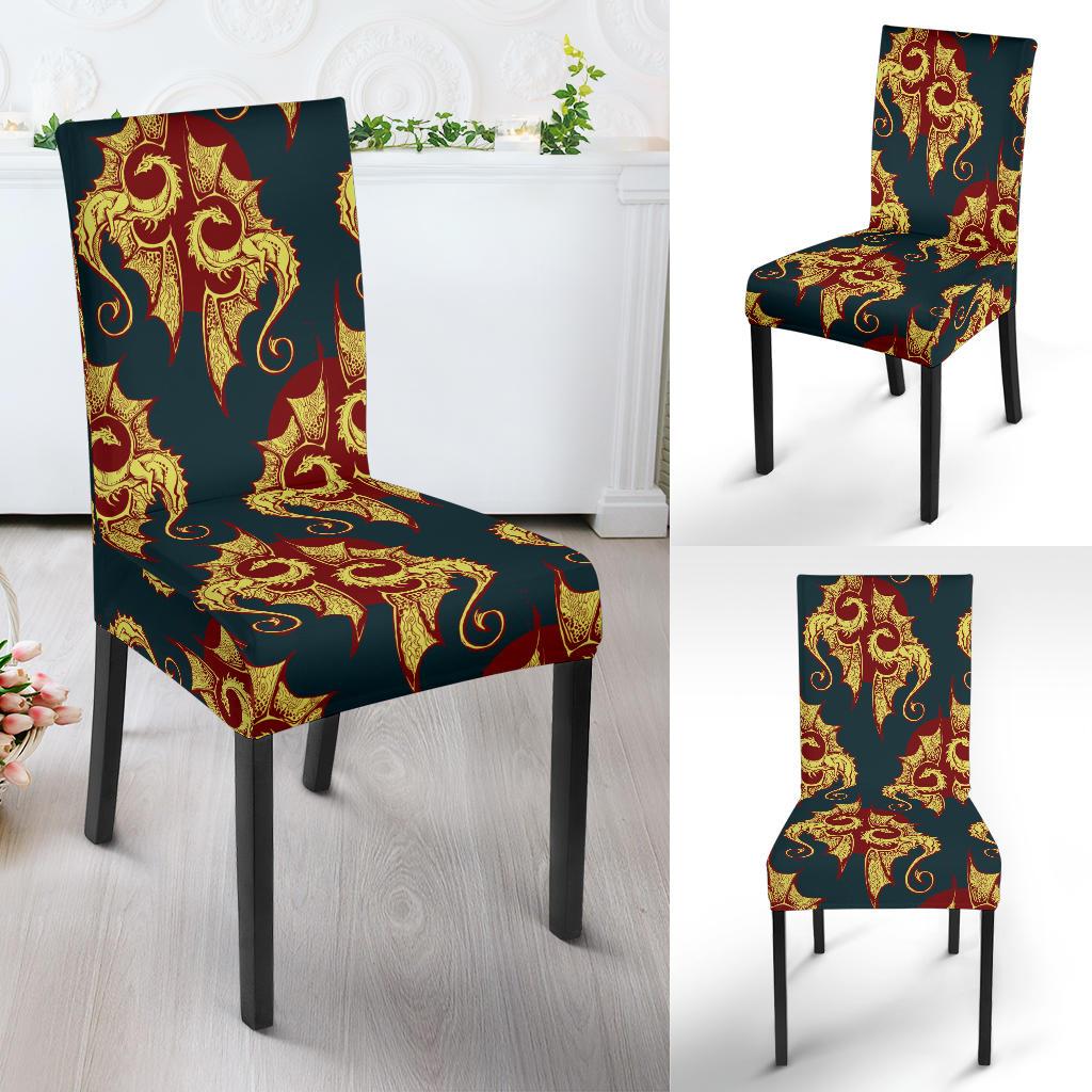 Dragons Gold Design Pattern Dinning Chair Slipper-JTAMIGO.COM