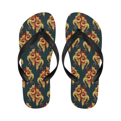 Dragons Gold Design Pattern Flip Flops-JTAMIGO.COM