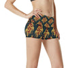 Dragons Gold Design Pattern High Waisted Spandex Shorts-JTAMIGO.COM