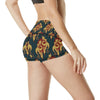 Dragons Gold Design Pattern High Waisted Spandex Shorts-JTAMIGO.COM