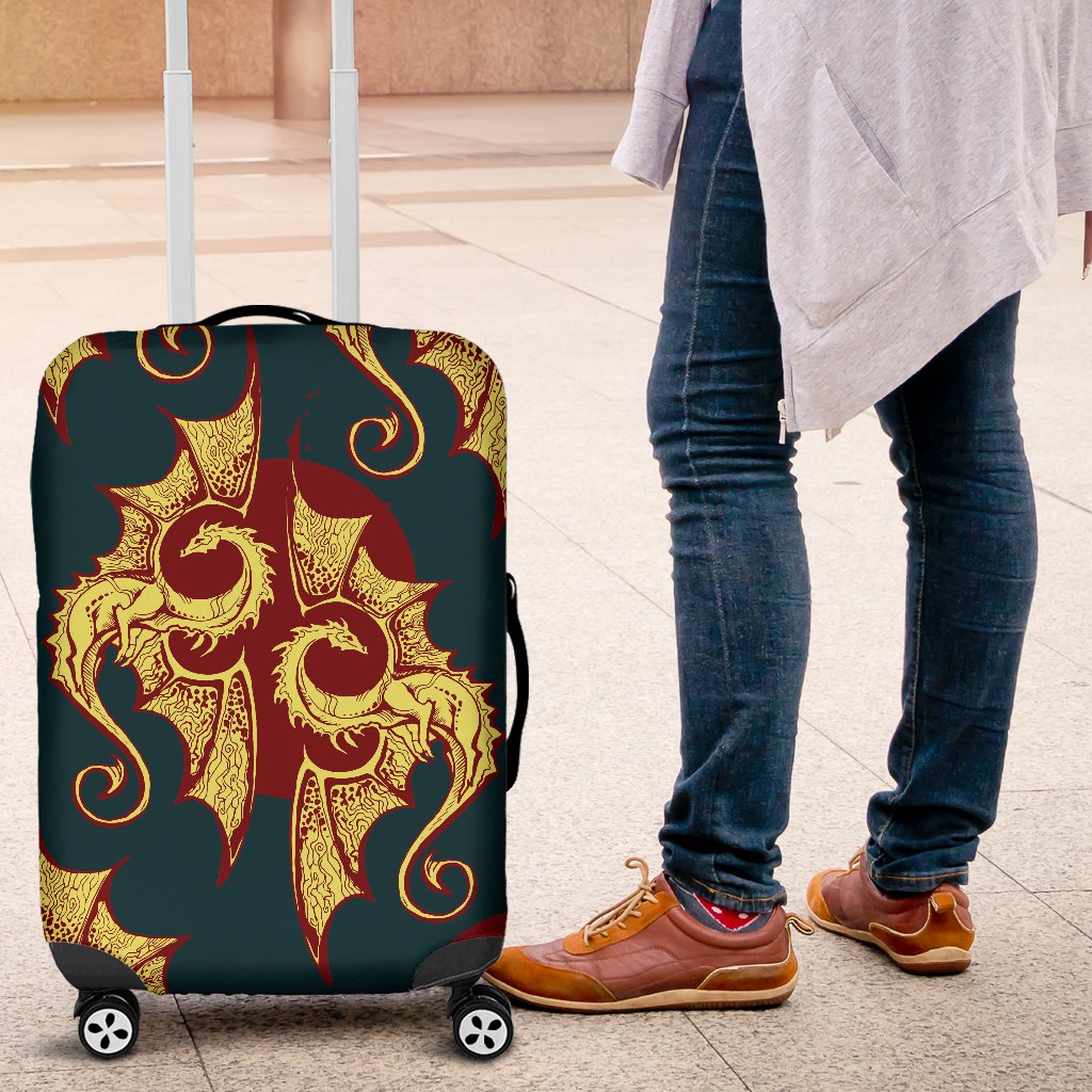 Dragons Gold Design Pattern Luggage Cover Protector