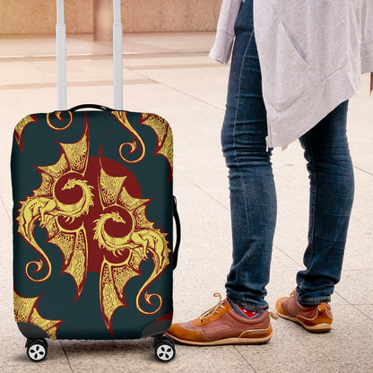 Dragons Gold Design Pattern Luggage Cover Protector