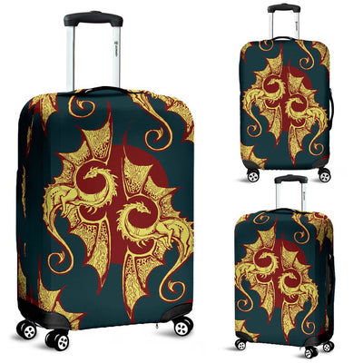 Dragons Gold Design Pattern Luggage Cover Protector