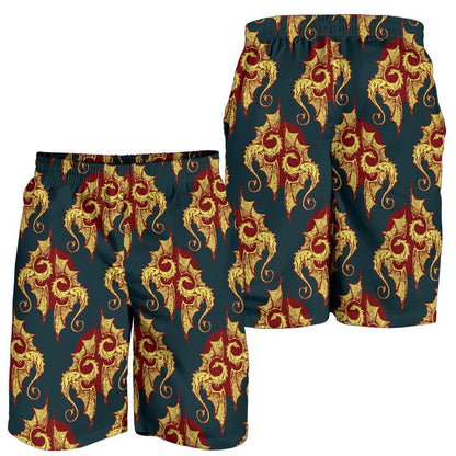 Dragons Gold Design Pattern Mens Shorts-JTAMIGO.COM