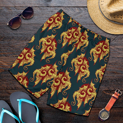 Dragons Gold Design Pattern Mens Shorts-JTAMIGO.COM