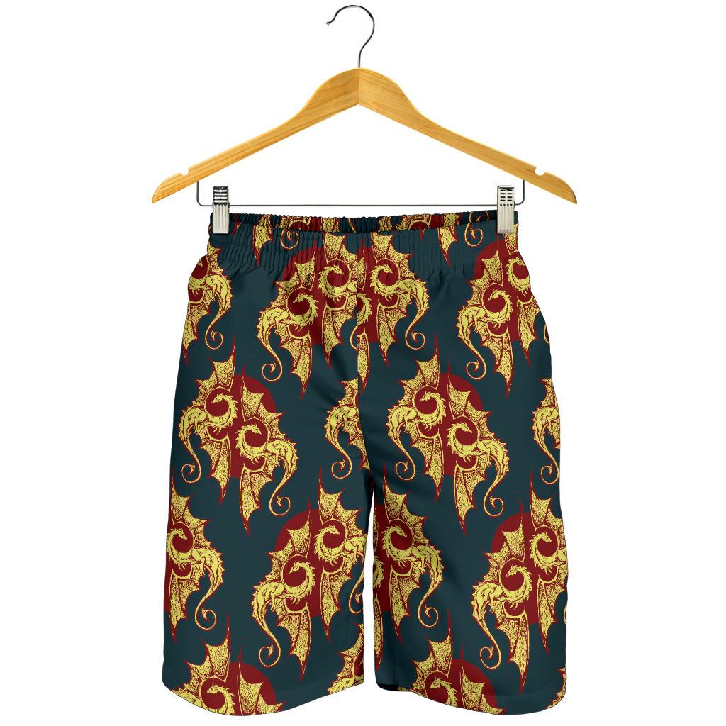 Dragons Gold Design Pattern Mens Shorts-JTAMIGO.COM