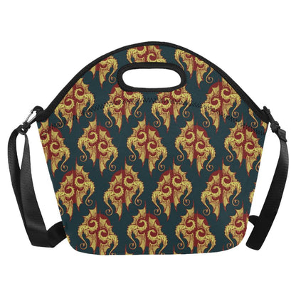 Dragons Gold Design Pattern Neoprene Lunch Bag (Model 1669)(Large)-JTAMIGO.COM