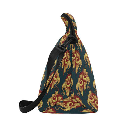 Dragons Gold Design Pattern Neoprene Lunch Bag (Model 1669)(Large)-JTAMIGO.COM