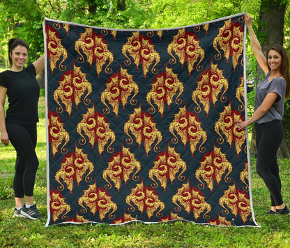 Dragons Gold Design Pattern Premium Quilt-JTAMIGO.COM