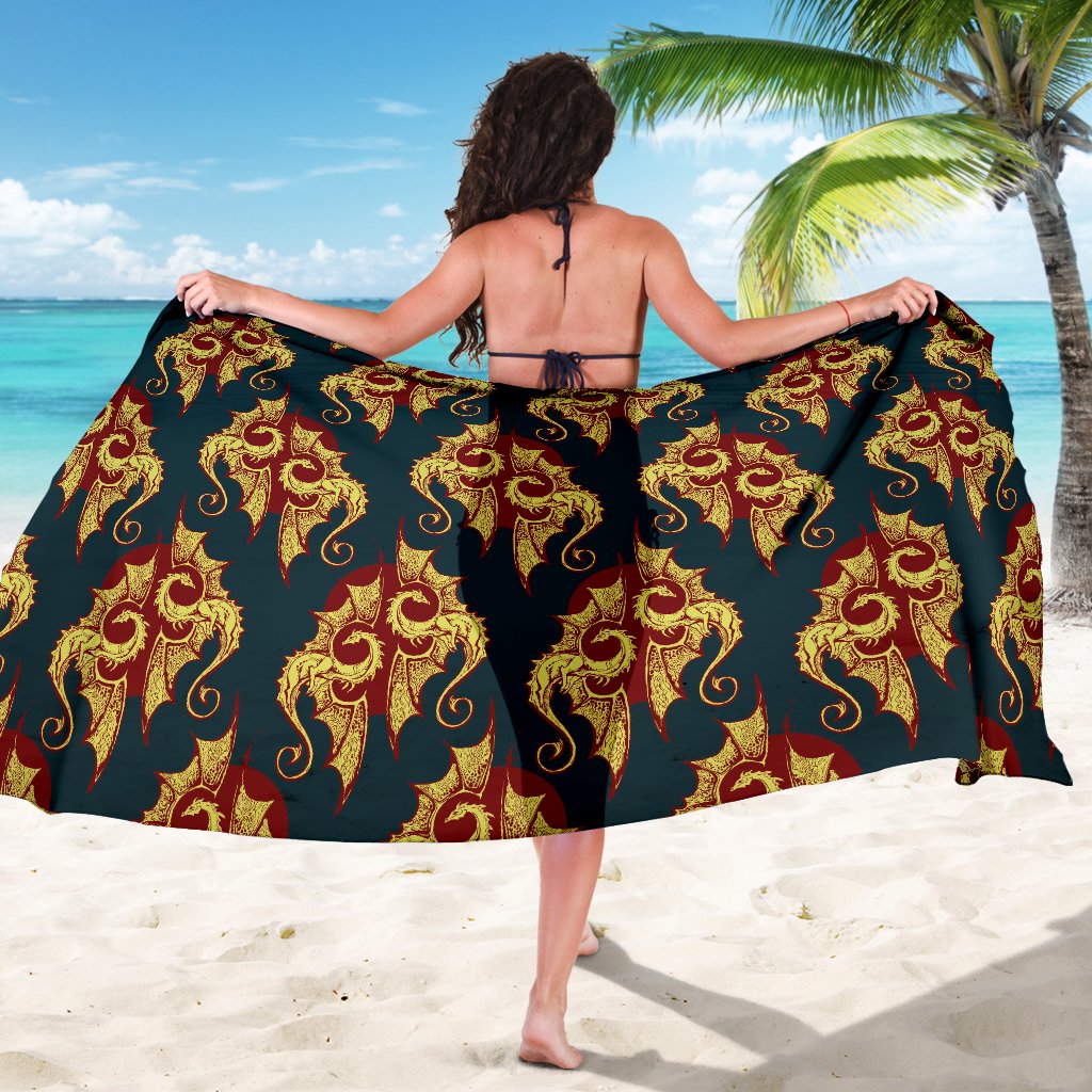 Dragons Gold Design Pattern Sarong Pareo Wrap
