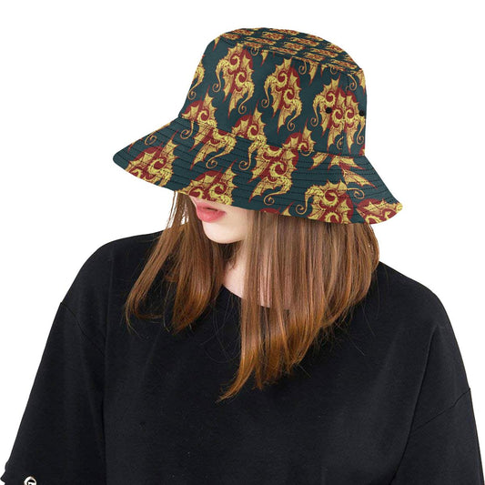 Dragons Gold Design Pattern Unisex Bucket Hat