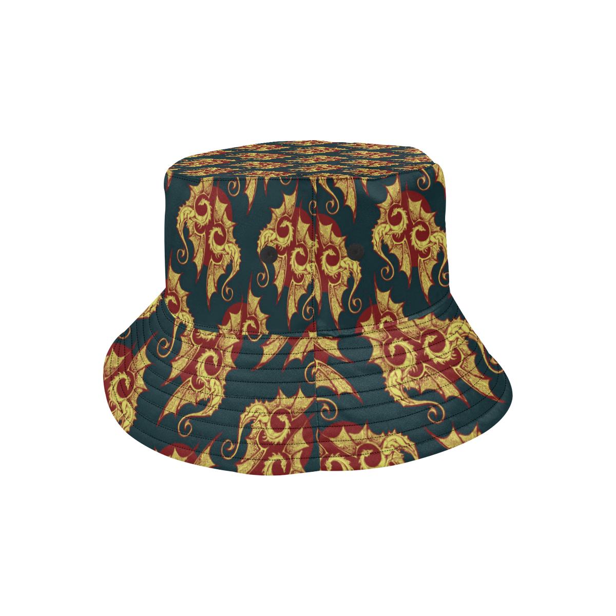 Dragons Gold Design Pattern Unisex Bucket Hat