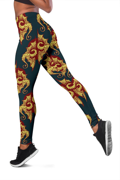 Dragons Gold Design Pattern Women Leggings