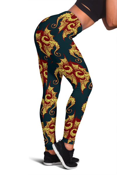 Dragons Gold Design Pattern Women Leggings