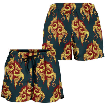 Dragons Gold Design Pattern Women Shorts-JTAMIGO.COM