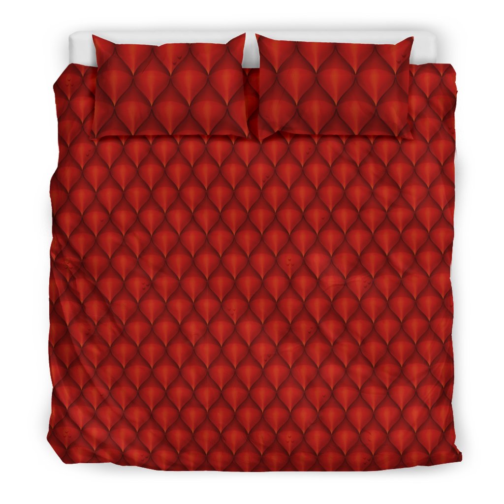 Dragons Red Skin Texture Duvet Cover Bedding Set