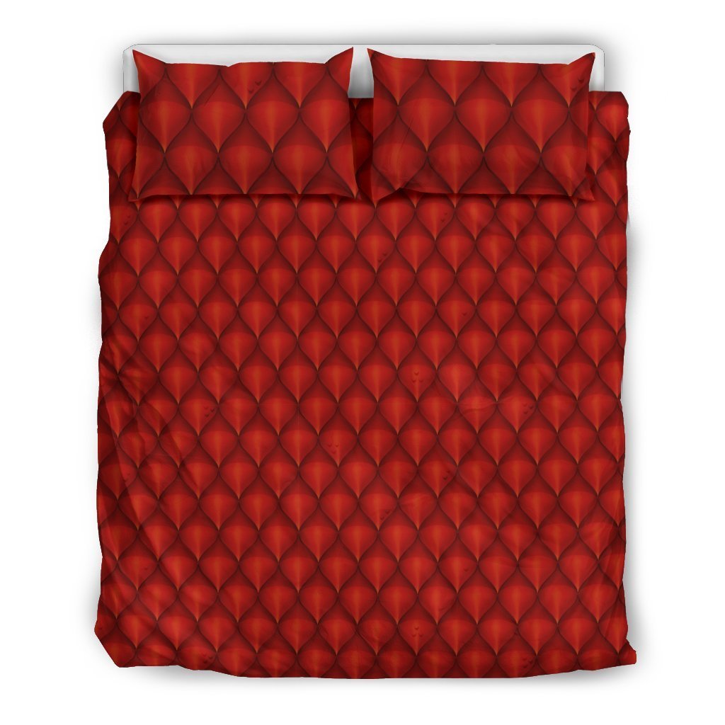 Dragons Red Skin Texture Duvet Cover Bedding Set