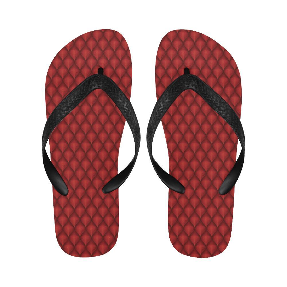 Dragons Red Skin Texture Flip Flops-JTAMIGO.COM