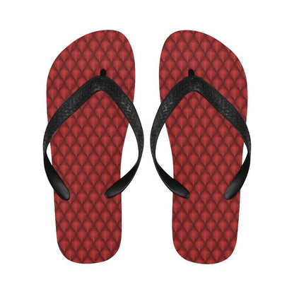 Dragons Red Skin Texture Flip Flops-JTAMIGO.COM