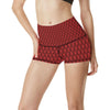 Dragons Red Skin Texture High Waisted Spandex Shorts-JTAMIGO.COM