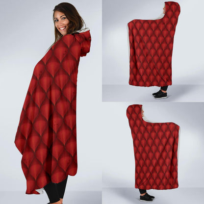 Dragons Red Skin Texture Hooded Blanket-JTAMIGO.COM