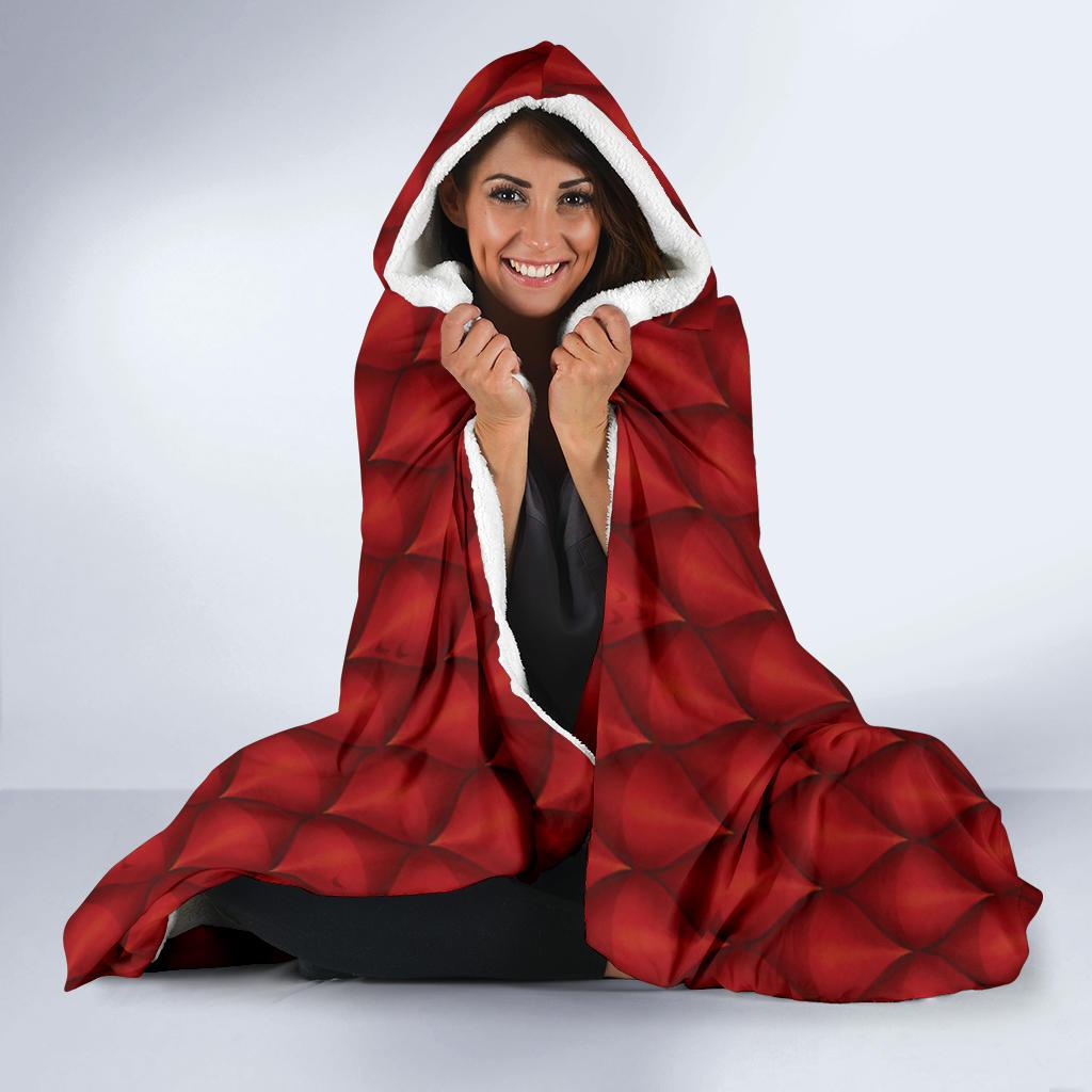 Dragons Red Skin Texture Hooded Blanket-JTAMIGO.COM