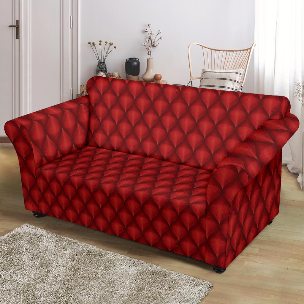 Dragons Red Skin Texture Loveseat Slipcover-JTAMIGO.COM