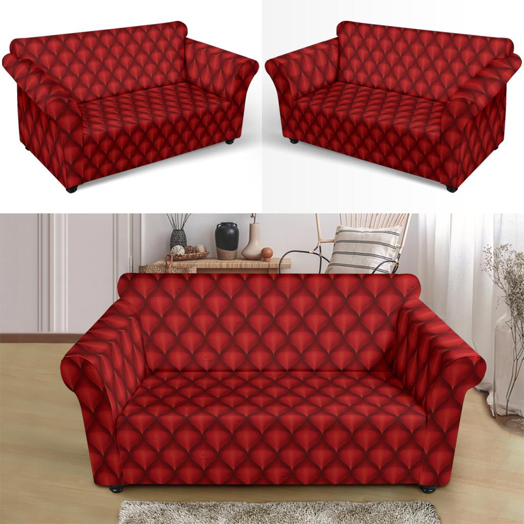 Dragons Red Skin Texture Loveseat Slipcover-JTAMIGO.COM